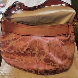 Coach pink fabric bag